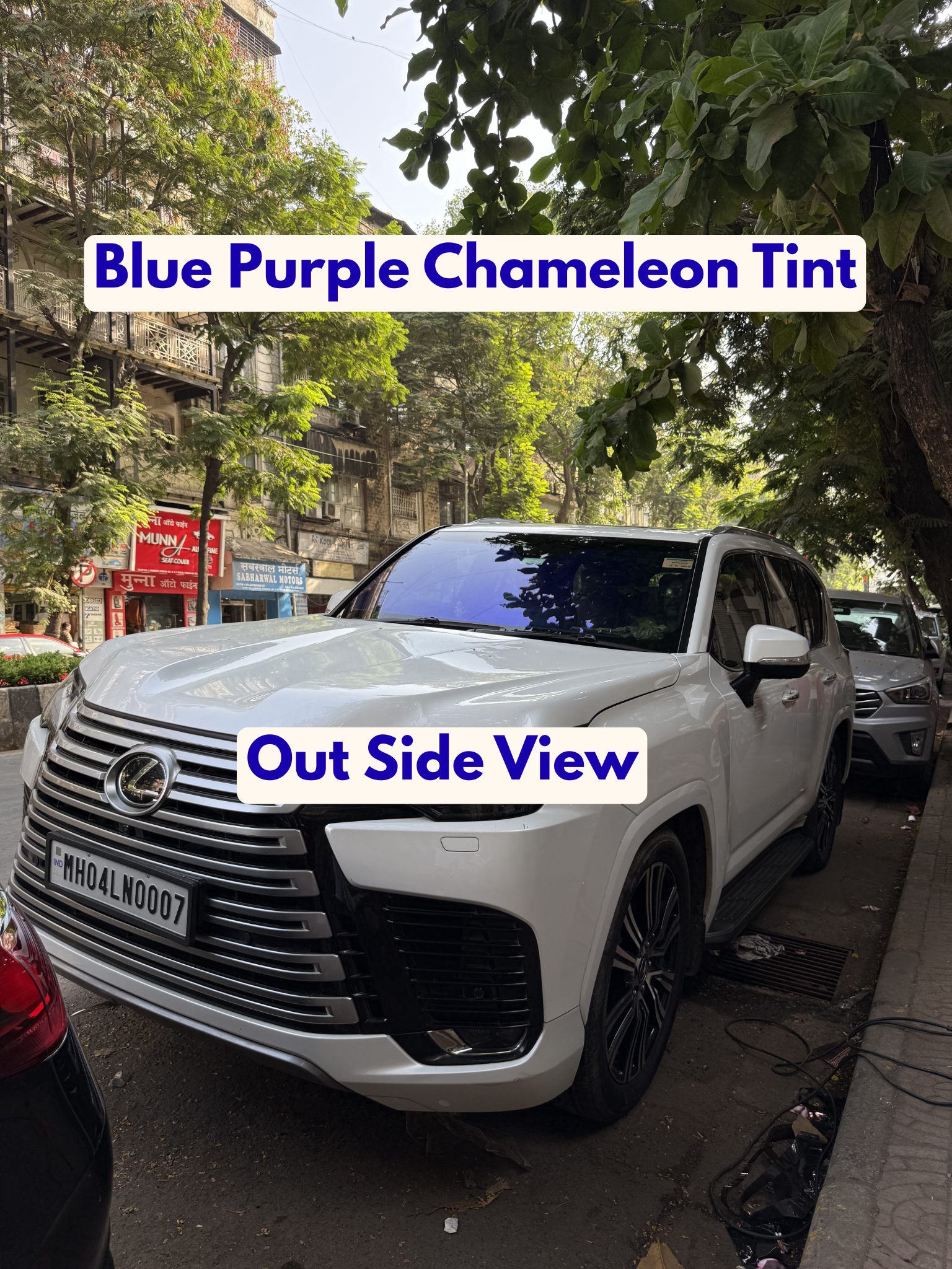 Blue purple chameleon tint windshield film