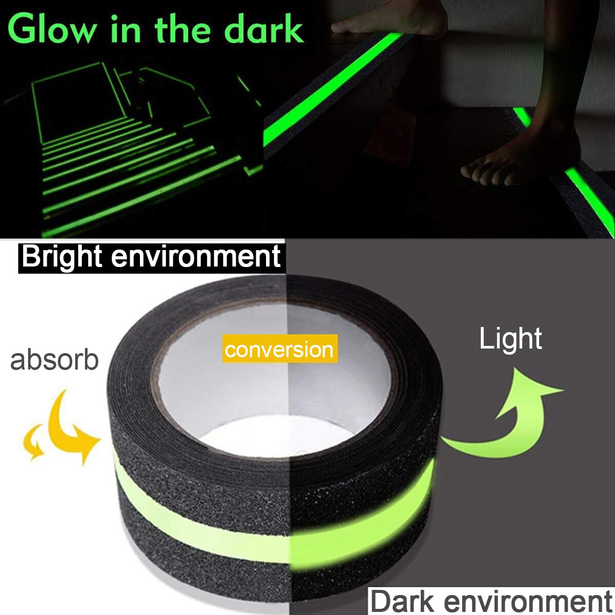 Non slip glow tape applied on stairs India