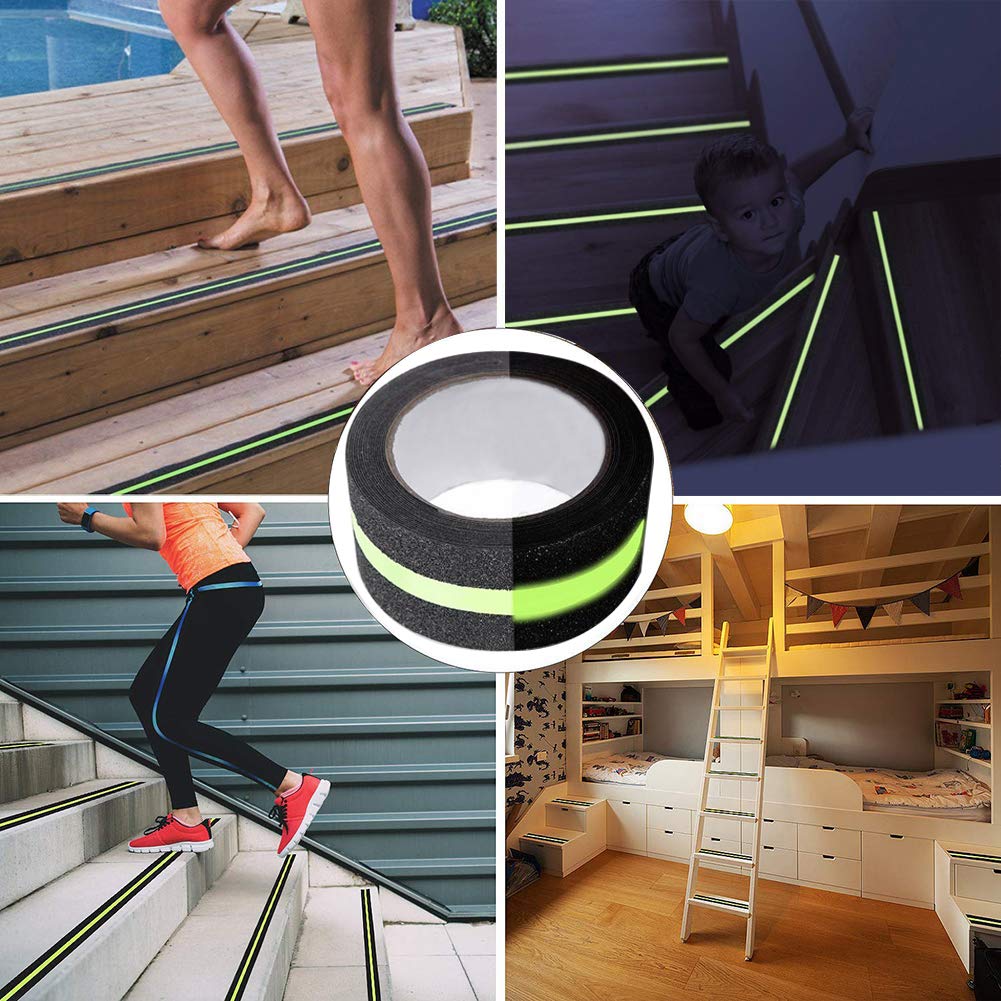 Glow in dark anti slip stair tape close-up