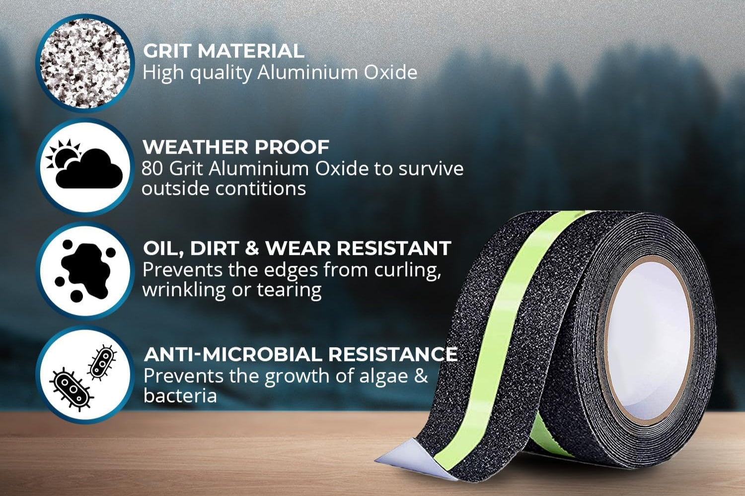 Anti-skid glow in dark tape for stairs 18M