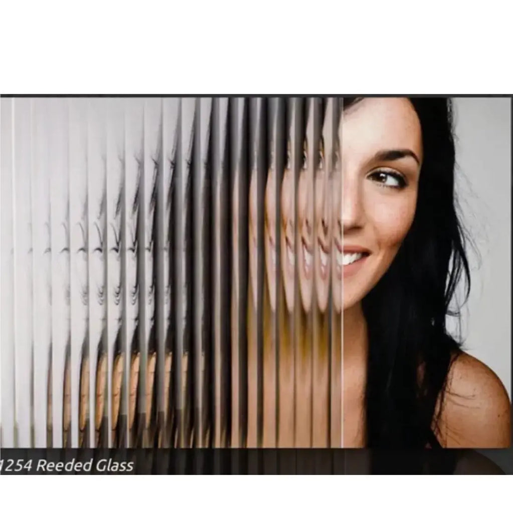 Fluted glass film for wardrobe and room dividers