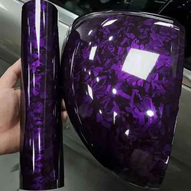 Purple forged carbon wrapping vinyl car wrap