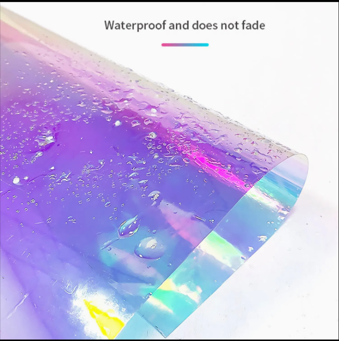 Red holographic window tint colour shift
