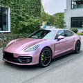 Passion pink car wrapping vinyl close-up