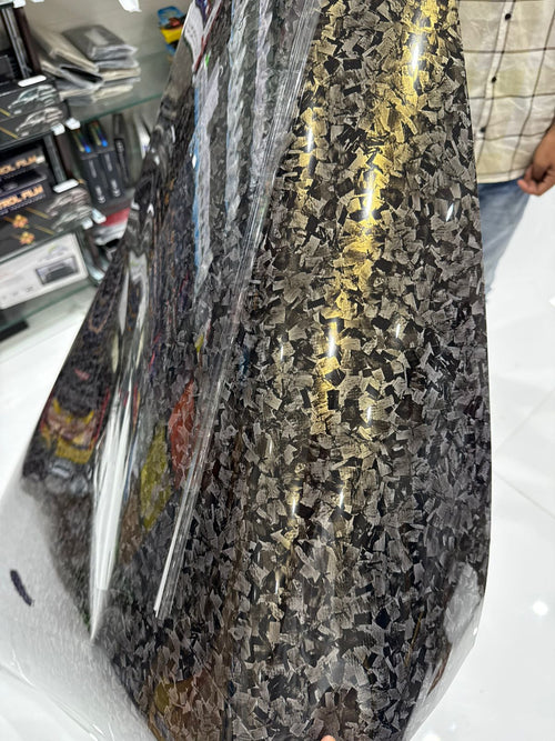 Gold tint forged carbon vinyl wrap India RSH