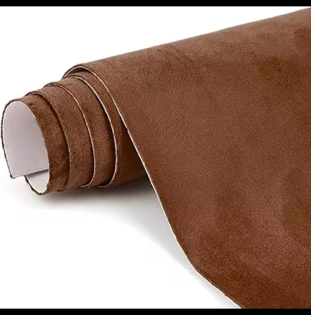 Brown Suede Velvet Car Interior  Wrapping Fabric Film