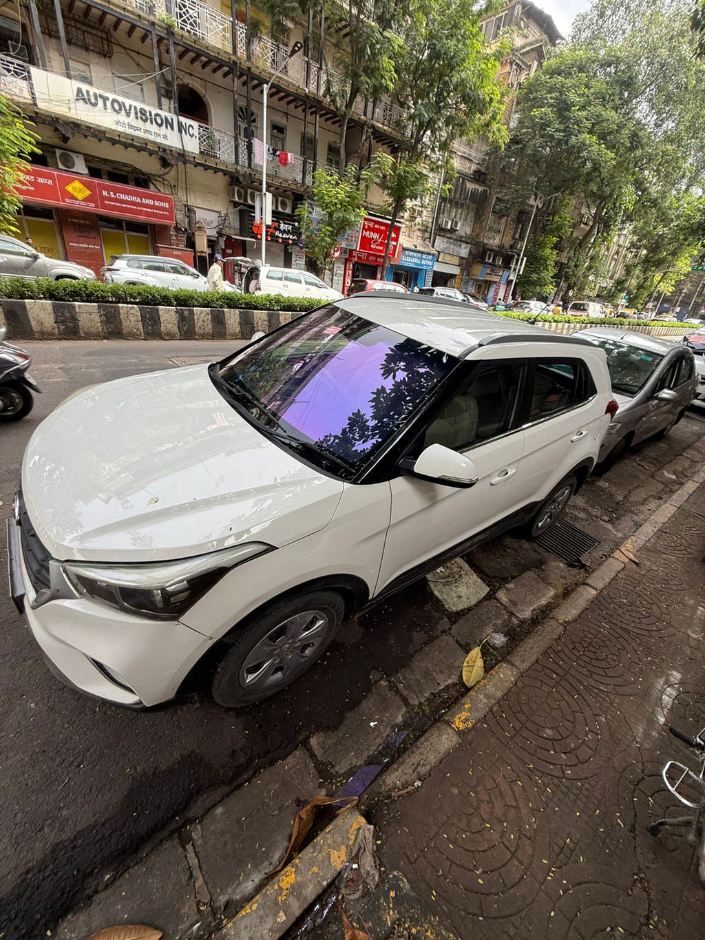 Purple chameleon tint 70% VLT windshield film
