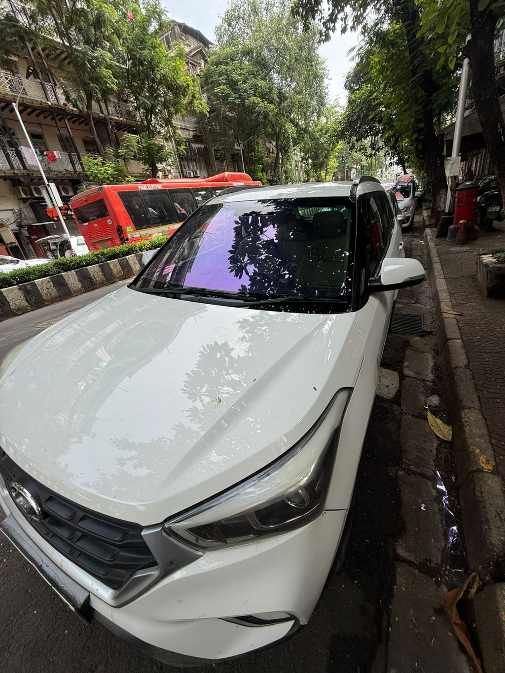 Purple chameleon windshield tint color shift