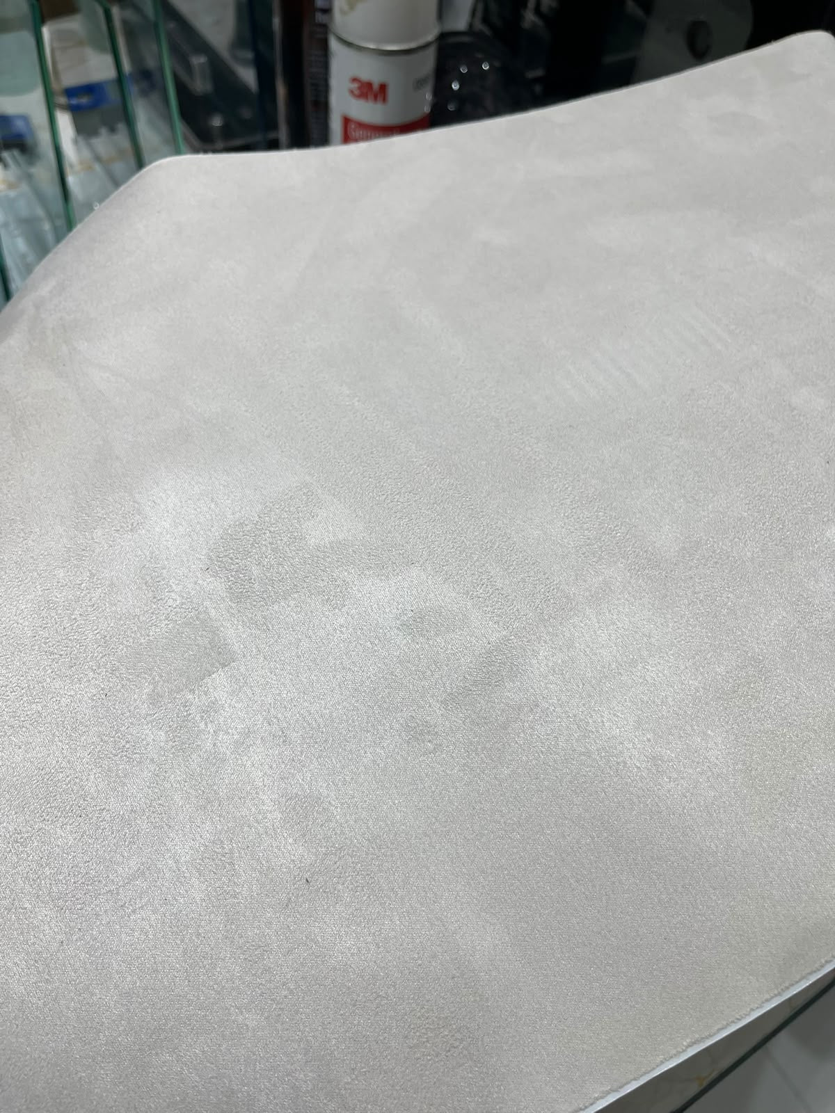 White alcantara fabric for car interior applied in India