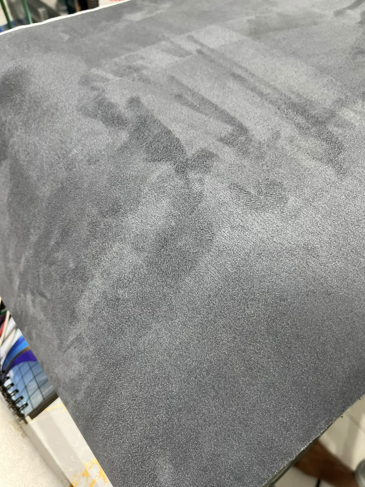Dark grey alcantara fabric for car interior