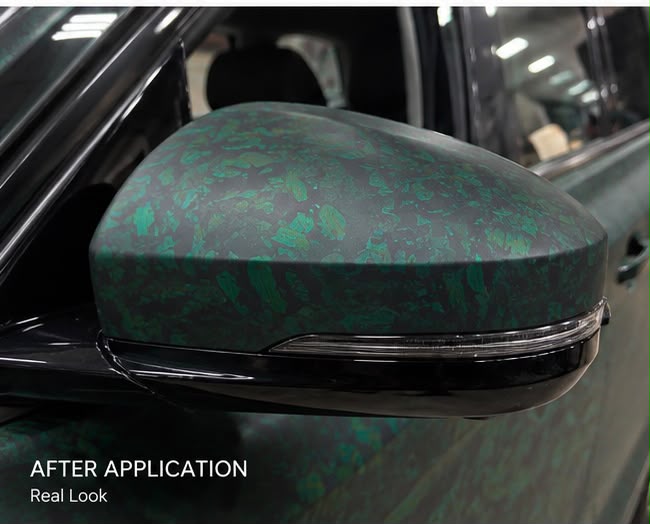 Green matte forged carbon wrapping vinyl product photo RSH