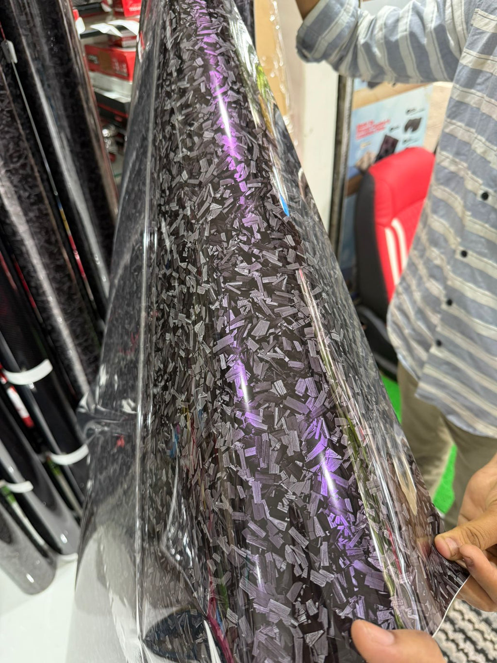 Purple tint forged carbon wrap on car India RSH