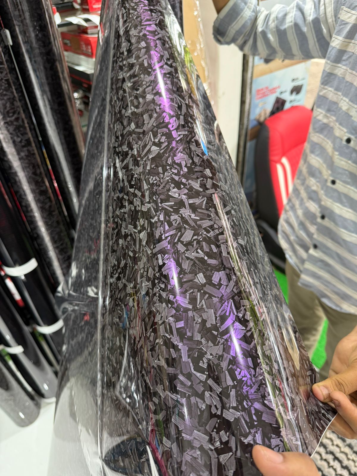 Purple tint forged carbon wrap on car India RSH
