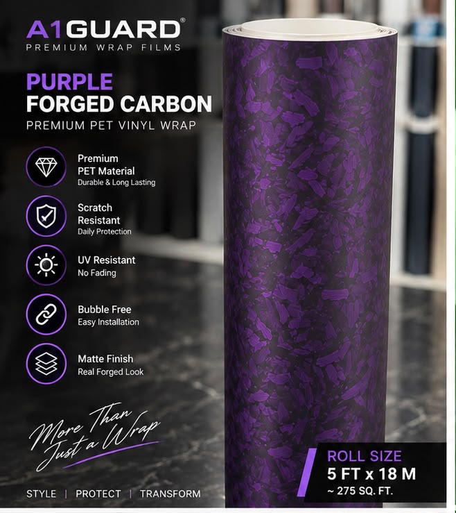 Purple matte forged carbon wrapping vinyl buy online India RSH