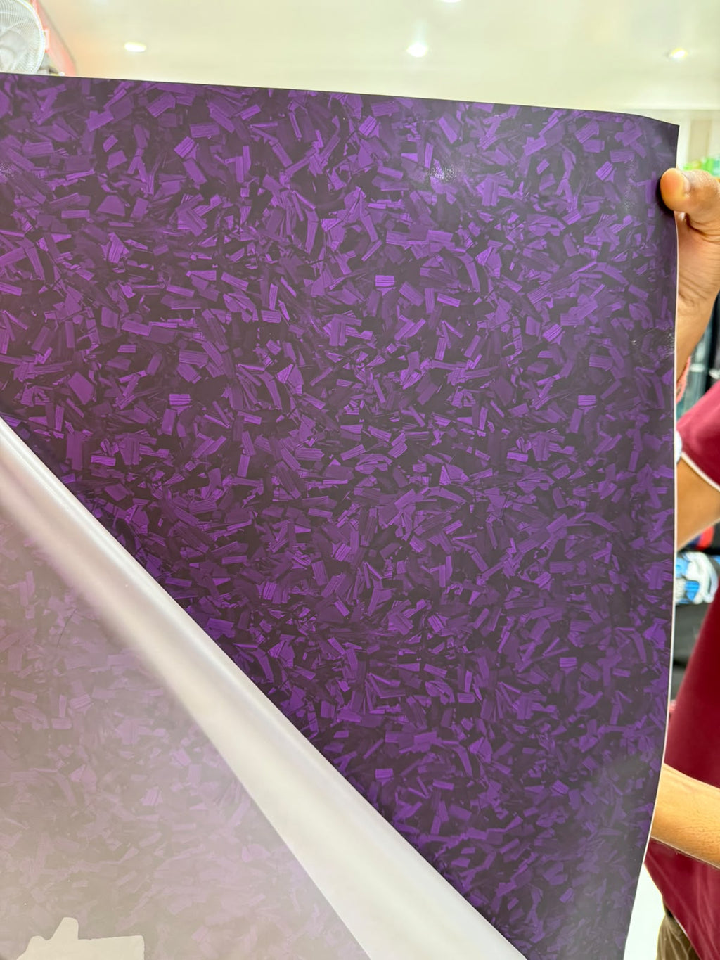 Purple matte forged carbon wrapping vinyl texture and finish