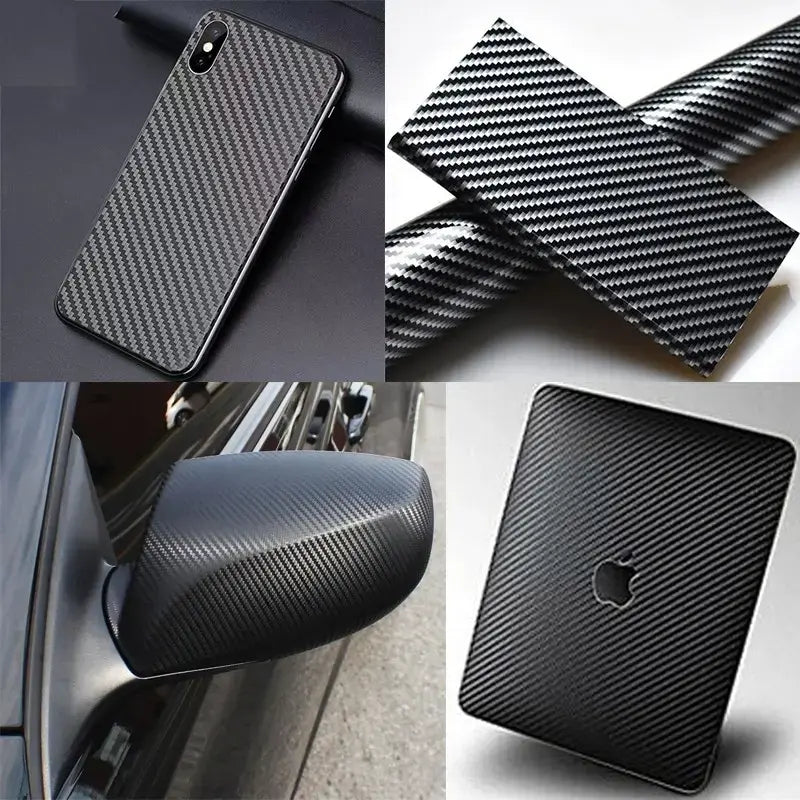 Matte carbon fiber 3D vinyl wrap car close-up
