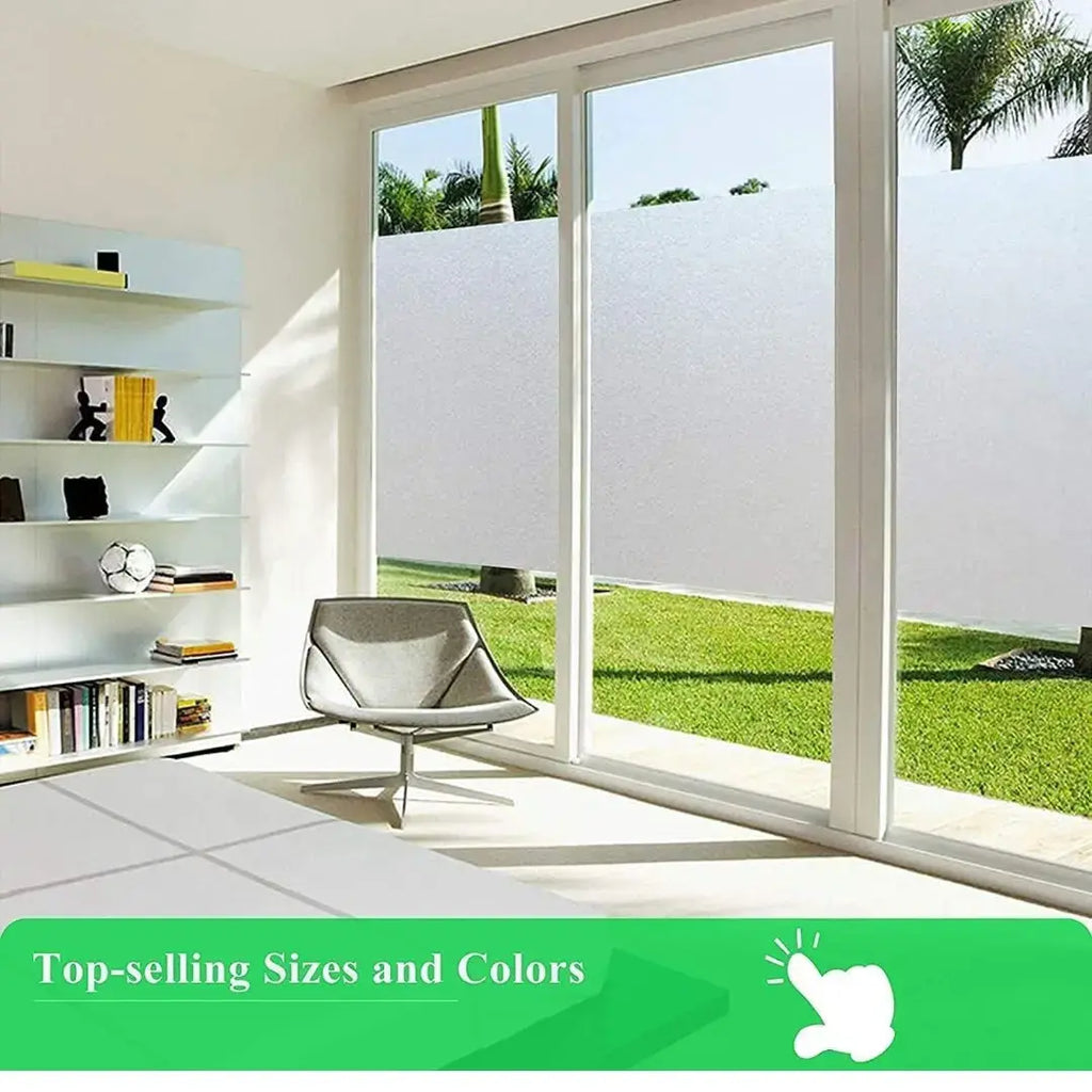 Frosted tint applied on bathroom window