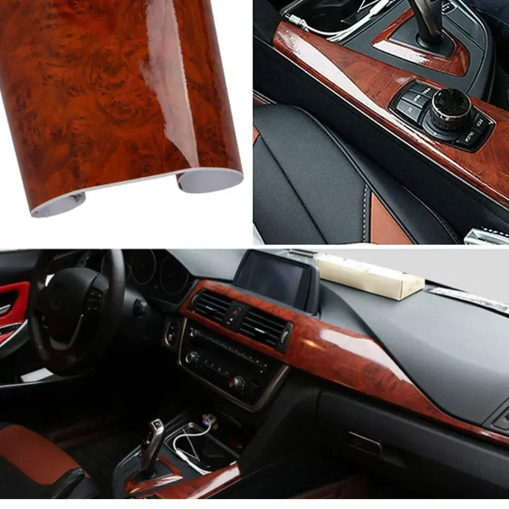 Brown wooden wrapping vinyl for furniture and car interior