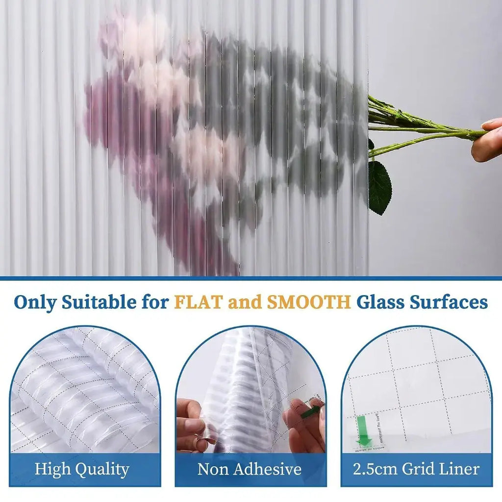 Ribbed glass film privacy window